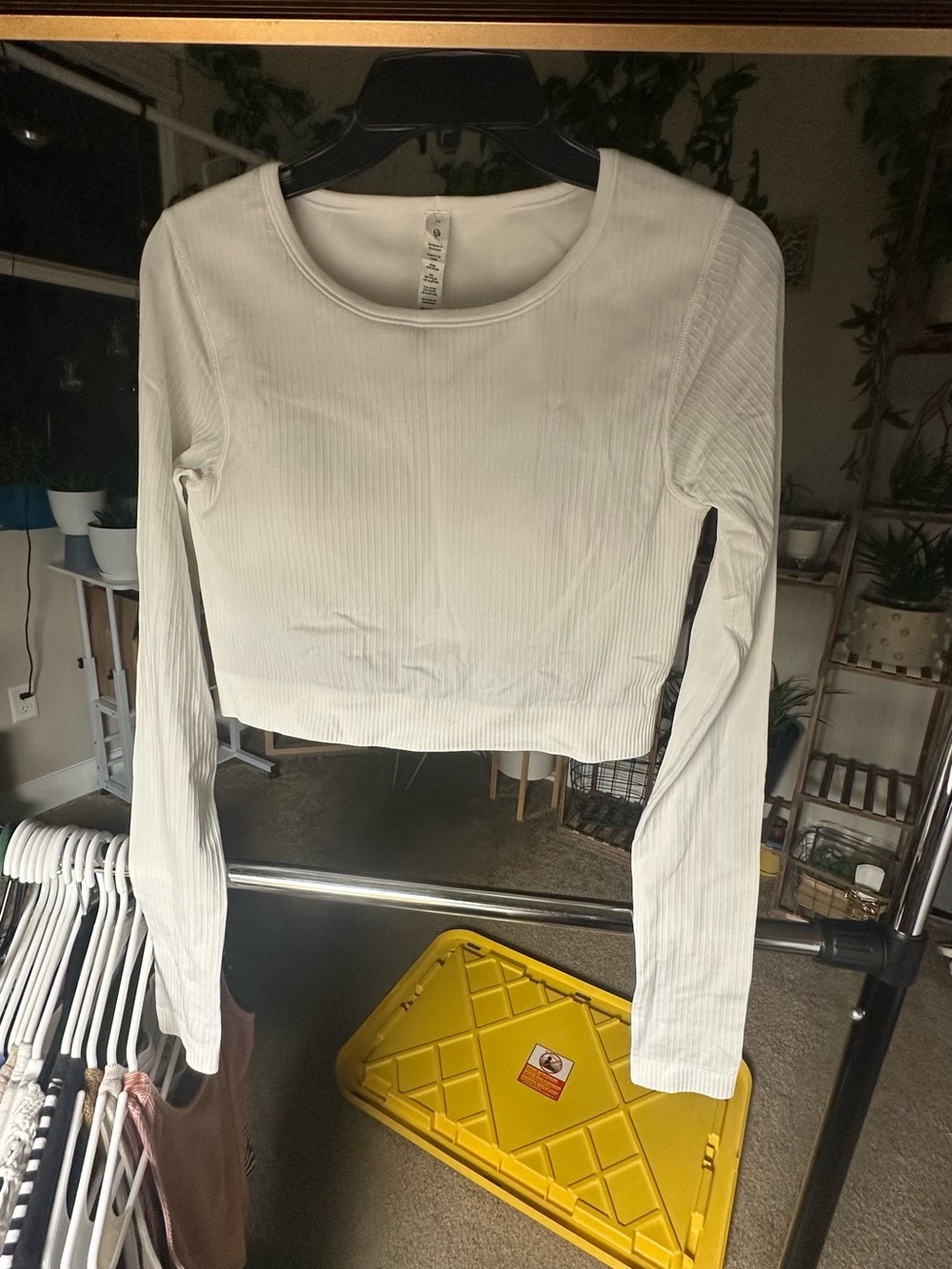 Lululemon Ebb to Street Long Sleeve Crop Top - White